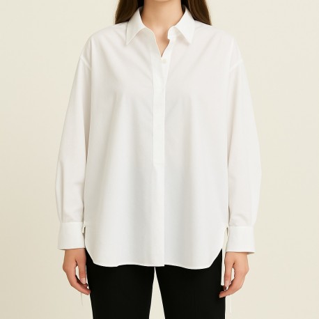Chemise oversize Wendy Trendy femme boutons ficelles ample made in Italy