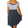 Robe à pois rayée Natural Marin