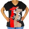 T-shirt imprimé femmes manches courtes masquenada