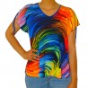 T-shirt femme multicolore imprimé