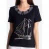 T-shirt bateau Natural Marin
